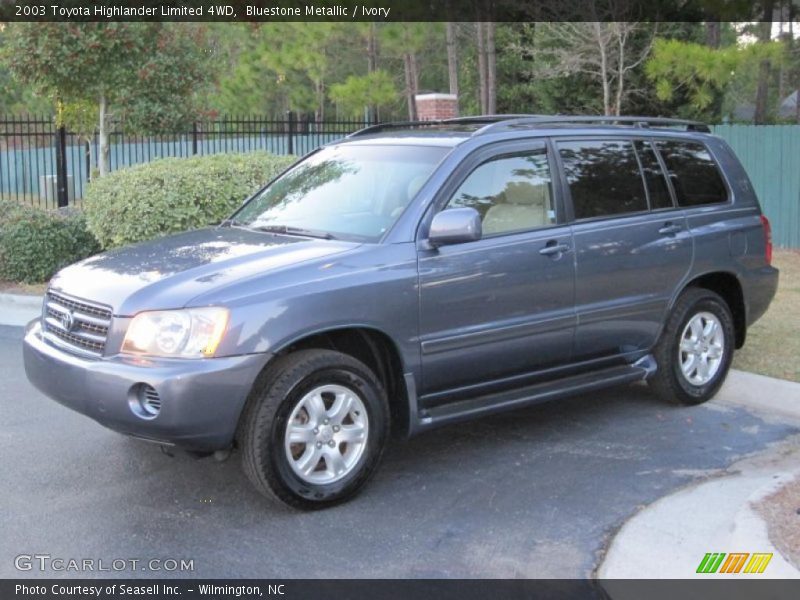 Bluestone Metallic / Ivory 2003 Toyota Highlander Limited 4WD