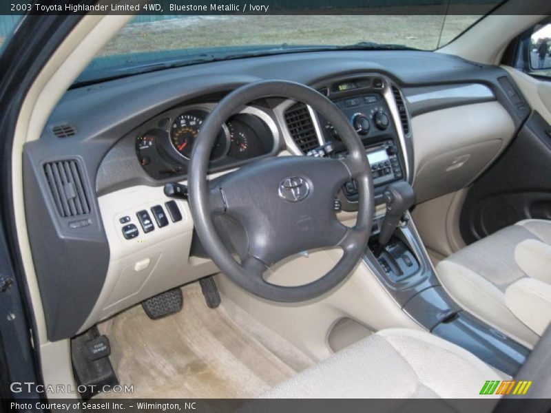 Bluestone Metallic / Ivory 2003 Toyota Highlander Limited 4WD