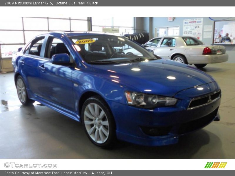 Octane Blue Pearl / Black 2009 Mitsubishi Lancer GTS