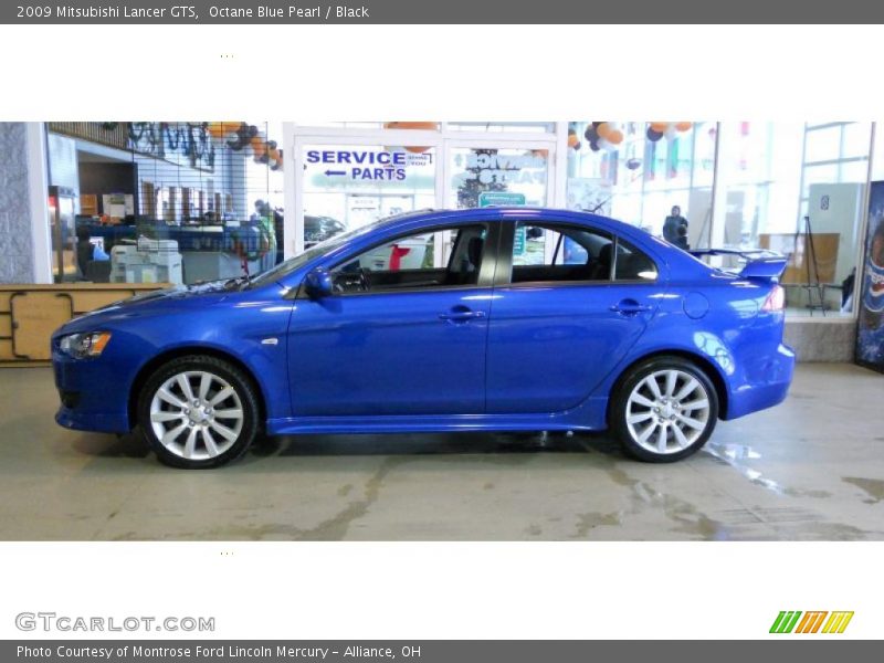 Octane Blue Pearl / Black 2009 Mitsubishi Lancer GTS