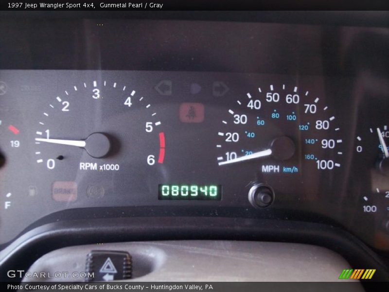 Gunmetal Pearl / Gray 1997 Jeep Wrangler Sport 4x4