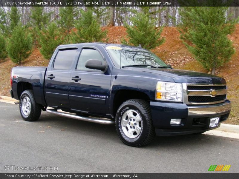 Dark Blue Metallic / Dark Titanium Gray 2007 Chevrolet Silverado 1500 LT Z71 Crew Cab 4x4