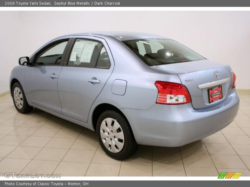 Zephyr Blue Metallic / Dark Charcoal 2009 Toyota Yaris Sedan