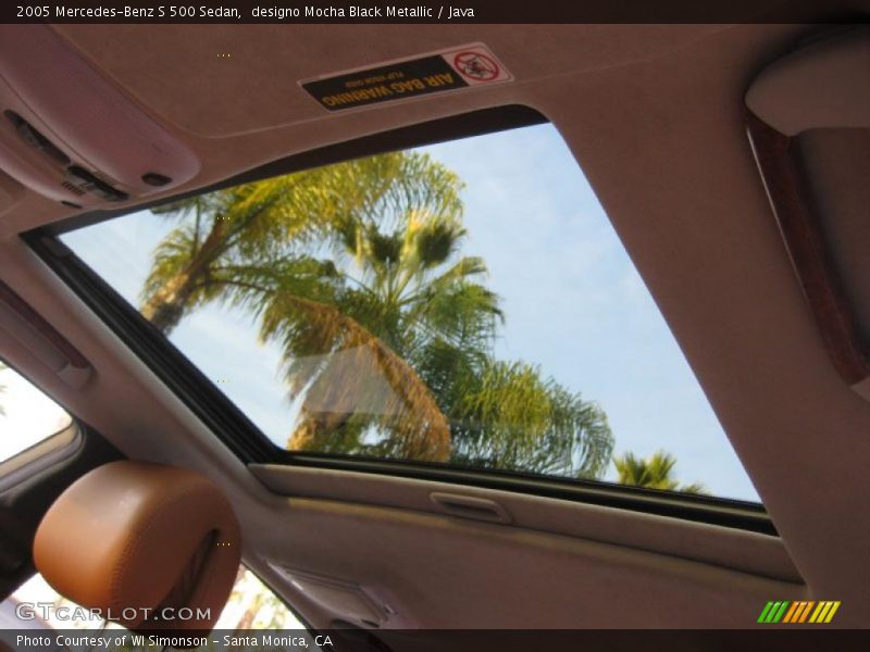 Sunroof of 2005 S 500 Sedan