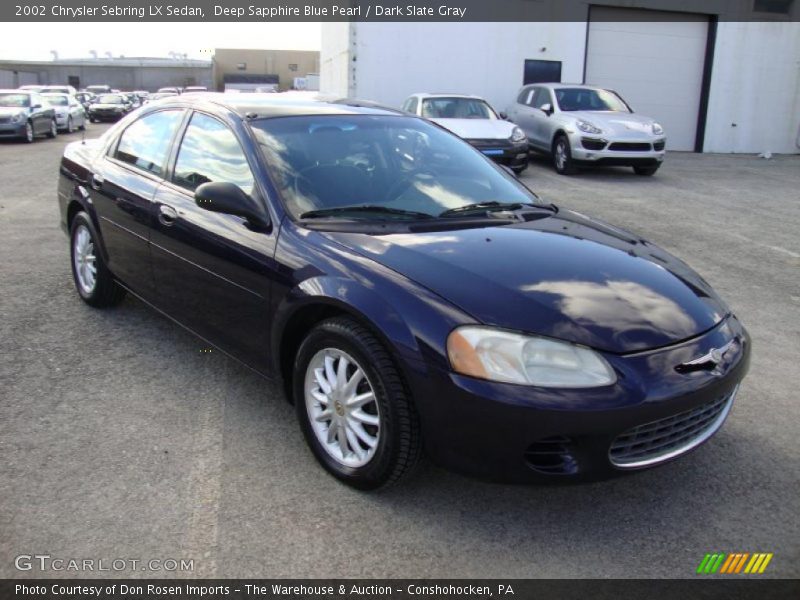 Deep Sapphire Blue Pearl / Dark Slate Gray 2002 Chrysler Sebring LX Sedan
