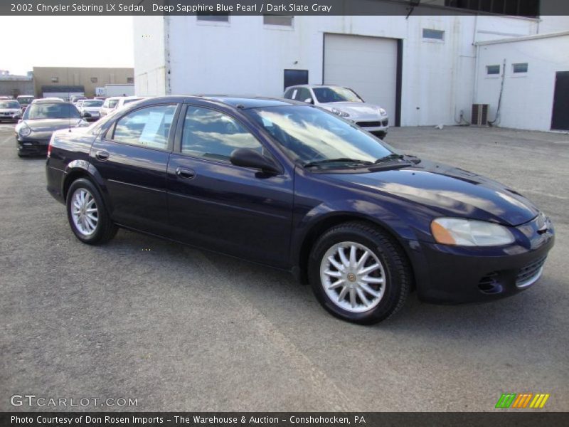 Deep Sapphire Blue Pearl / Dark Slate Gray 2002 Chrysler Sebring LX Sedan