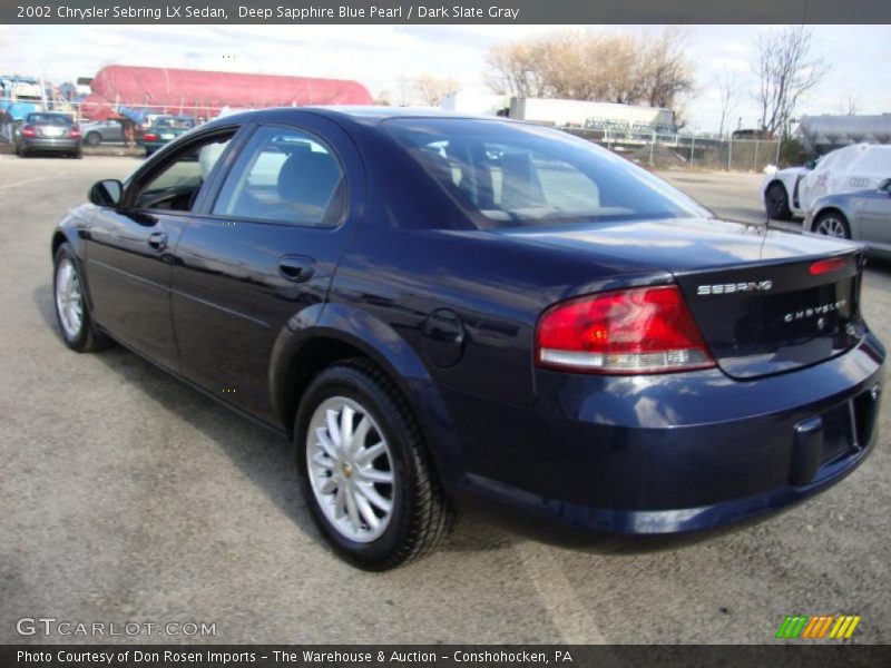 Deep Sapphire Blue Pearl / Dark Slate Gray 2002 Chrysler Sebring LX Sedan