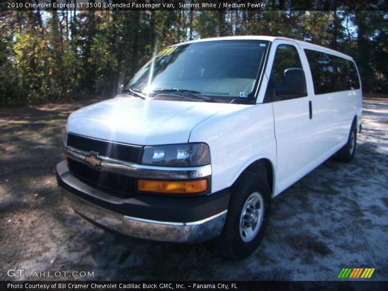 Front 3/4 View of 2010 Express LT 3500 Extended Passenger Van