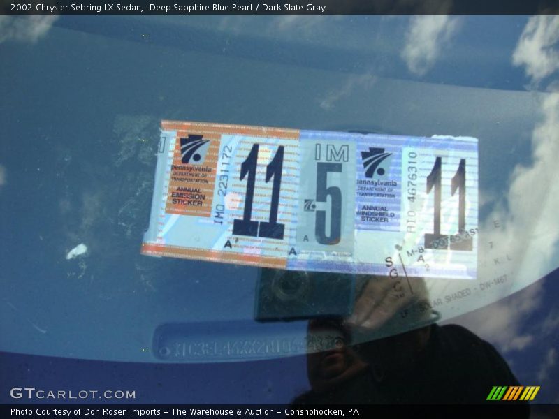 Deep Sapphire Blue Pearl / Dark Slate Gray 2002 Chrysler Sebring LX Sedan