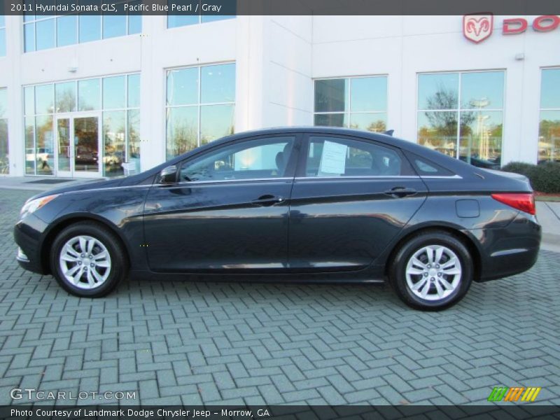 Pacific Blue Pearl / Gray 2011 Hyundai Sonata GLS