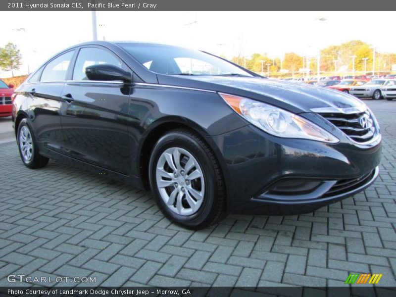 Pacific Blue Pearl / Gray 2011 Hyundai Sonata GLS