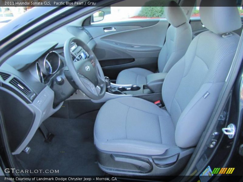 Pacific Blue Pearl / Gray 2011 Hyundai Sonata GLS