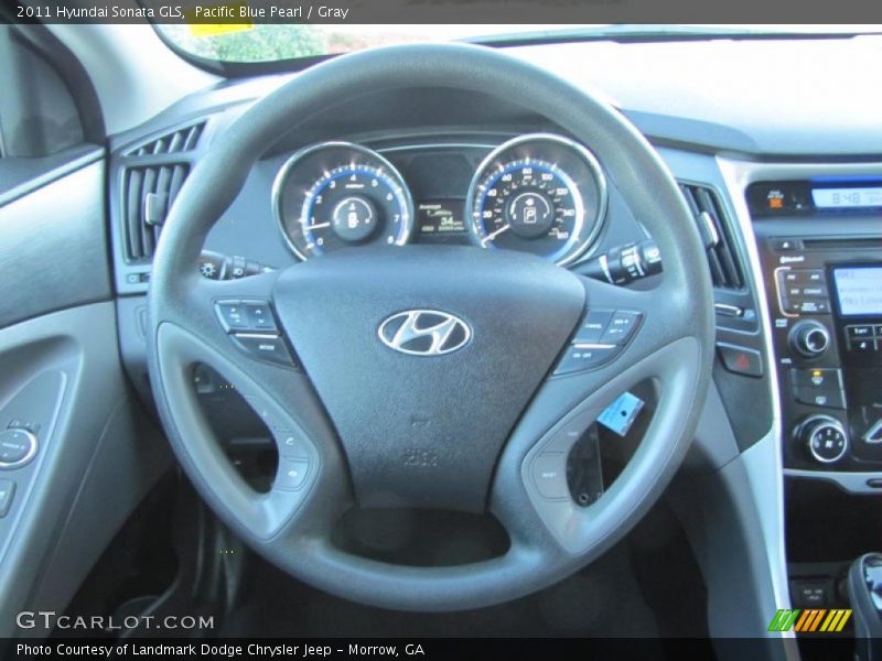 Pacific Blue Pearl / Gray 2011 Hyundai Sonata GLS