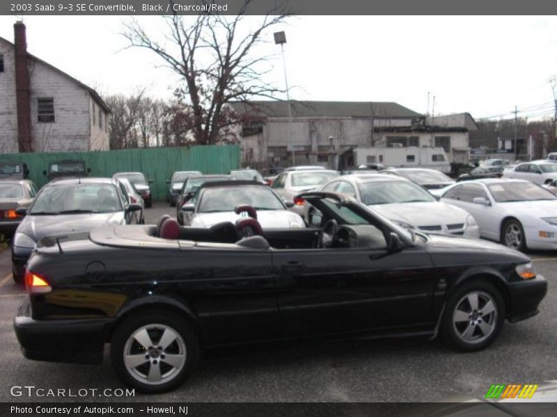 Black / Charcoal/Red 2003 Saab 9-3 SE Convertible