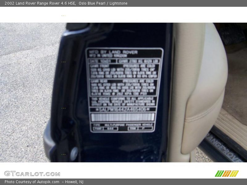 Oslo Blue Pearl / Lightstone 2002 Land Rover Range Rover 4.6 HSE