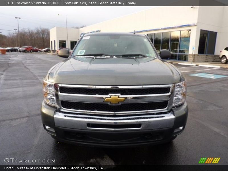 Steel Green Metallic / Ebony 2011 Chevrolet Silverado 1500 LT Crew Cab 4x4