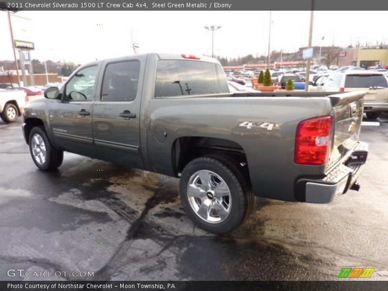 Steel Green Metallic / Ebony 2011 Chevrolet Silverado 1500 LT Crew Cab 4x4