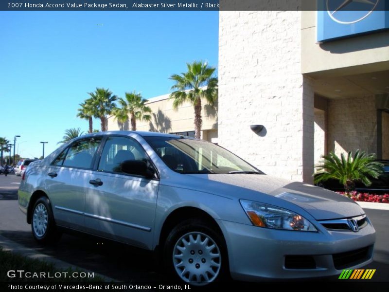 Alabaster Silver Metallic / Black 2007 Honda Accord Value Package Sedan