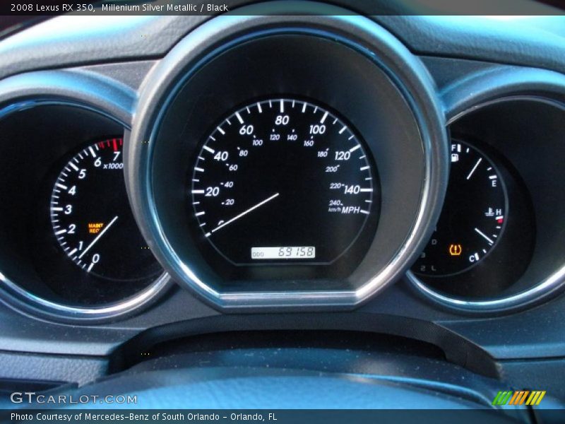 Millenium Silver Metallic / Black 2008 Lexus RX 350