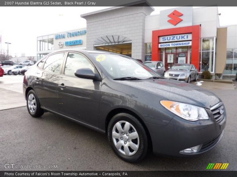Black Pearl / Gray 2007 Hyundai Elantra GLS Sedan