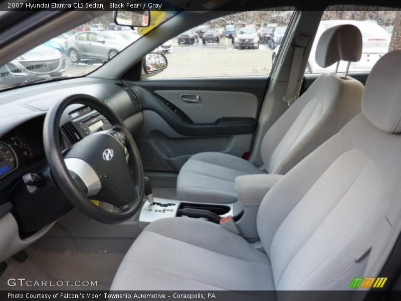 Black Pearl / Gray 2007 Hyundai Elantra GLS Sedan