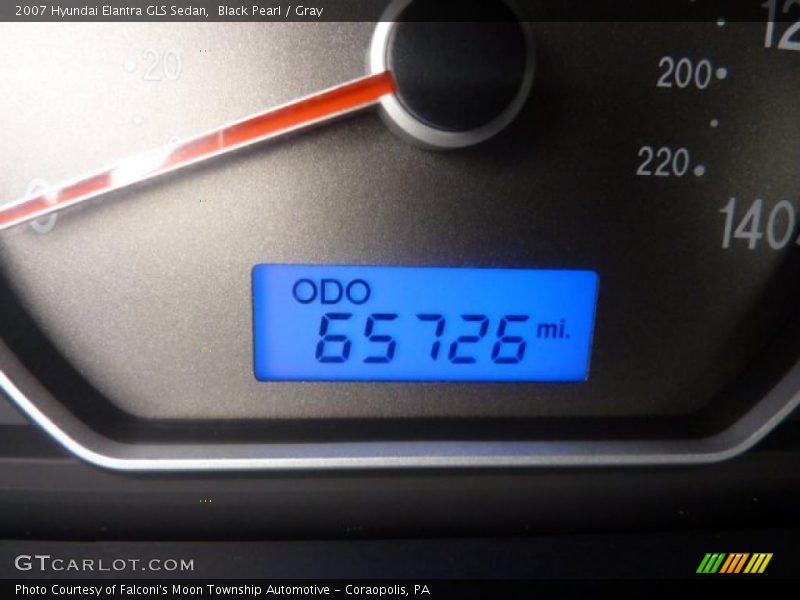 Black Pearl / Gray 2007 Hyundai Elantra GLS Sedan