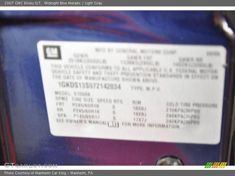 Midnight Blue Metallic / Light Gray 2007 GMC Envoy SLT
