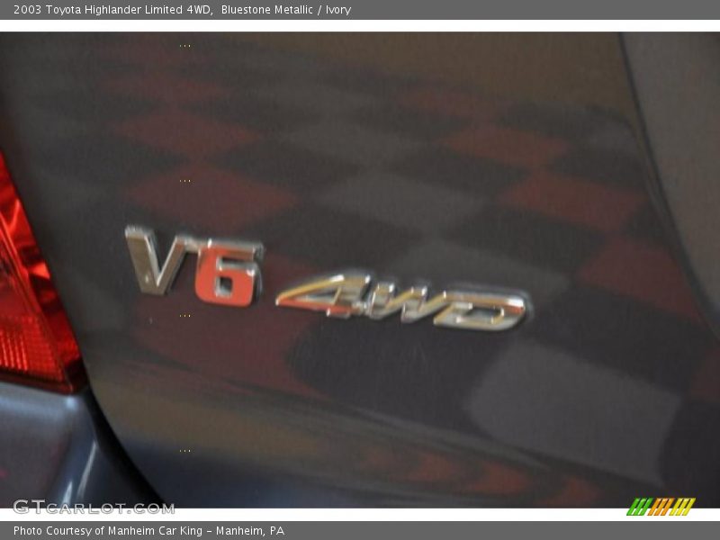 Bluestone Metallic / Ivory 2003 Toyota Highlander Limited 4WD