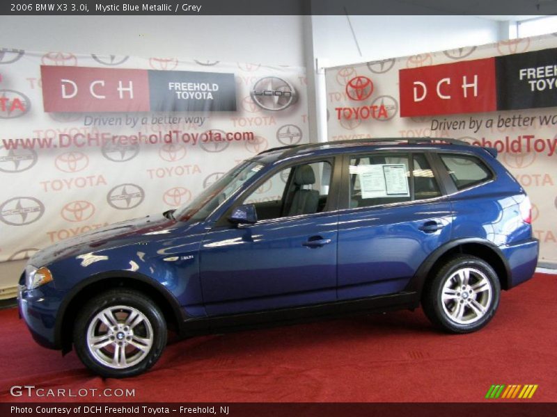 Mystic Blue Metallic / Grey 2006 BMW X3 3.0i