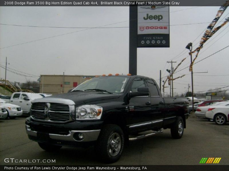 Brilliant Black Crystal Pearl / Medium Slate Gray 2008 Dodge Ram 3500 Big Horn Edition Quad Cab 4x4