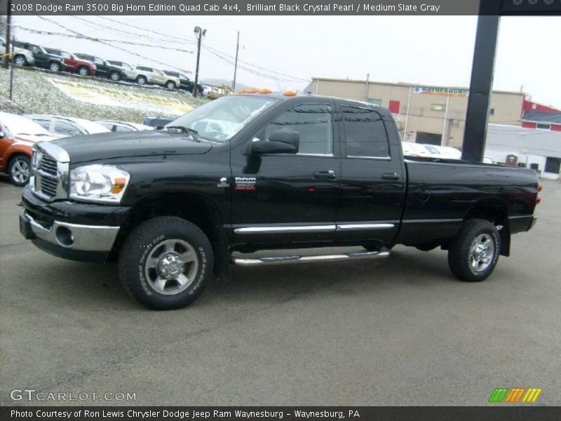  2008 Ram 3500 Big Horn Edition Quad Cab 4x4 Brilliant Black Crystal Pearl