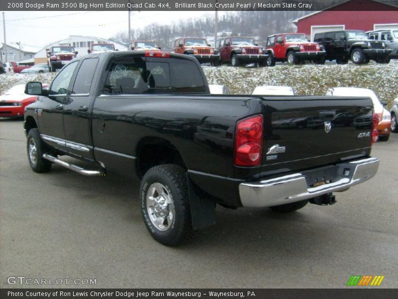 Brilliant Black Crystal Pearl / Medium Slate Gray 2008 Dodge Ram 3500 Big Horn Edition Quad Cab 4x4