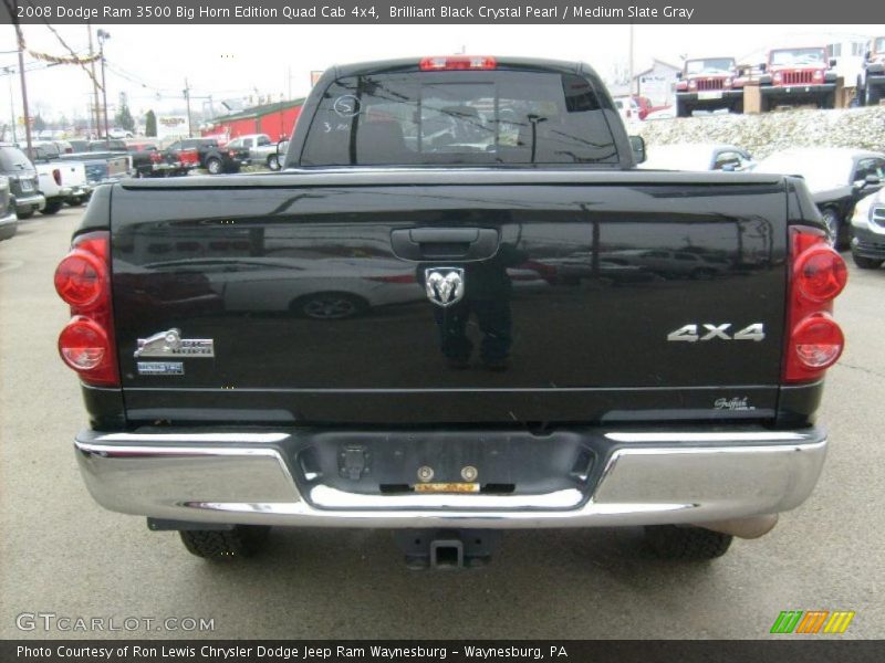 Brilliant Black Crystal Pearl / Medium Slate Gray 2008 Dodge Ram 3500 Big Horn Edition Quad Cab 4x4