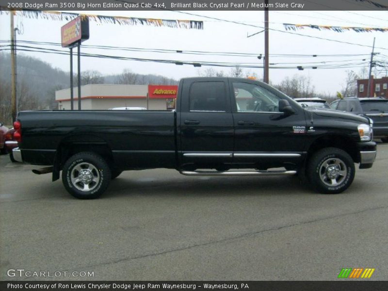 Brilliant Black Crystal Pearl / Medium Slate Gray 2008 Dodge Ram 3500 Big Horn Edition Quad Cab 4x4