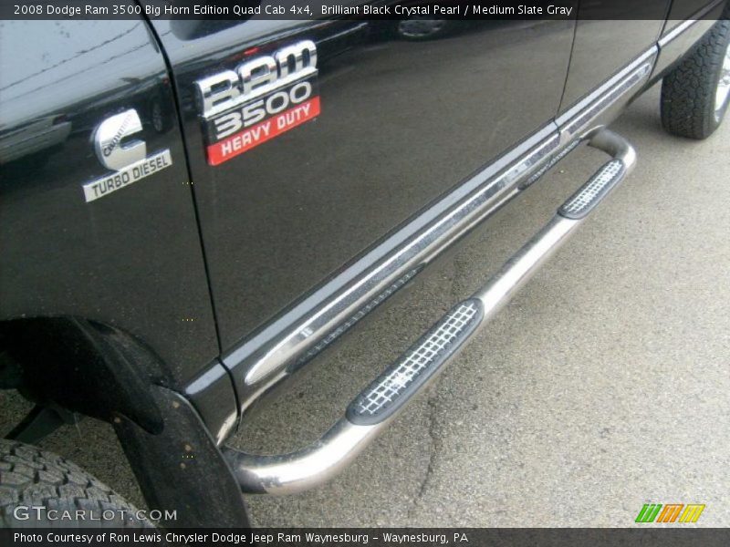 Brilliant Black Crystal Pearl / Medium Slate Gray 2008 Dodge Ram 3500 Big Horn Edition Quad Cab 4x4
