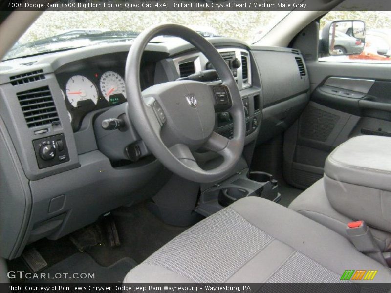 Brilliant Black Crystal Pearl / Medium Slate Gray 2008 Dodge Ram 3500 Big Horn Edition Quad Cab 4x4