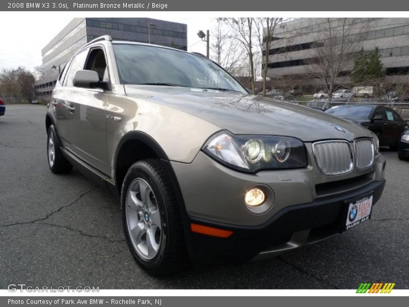 Platinum Bronze Metallic / Beige 2008 BMW X3 3.0si