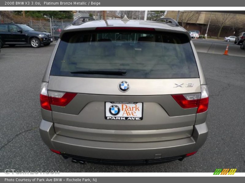 Platinum Bronze Metallic / Beige 2008 BMW X3 3.0si