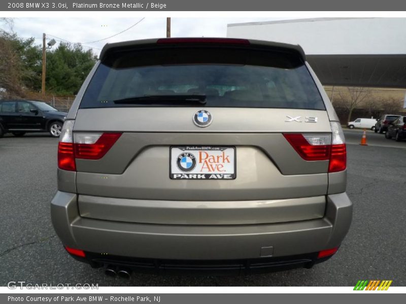 Platinum Bronze Metallic / Beige 2008 BMW X3 3.0si