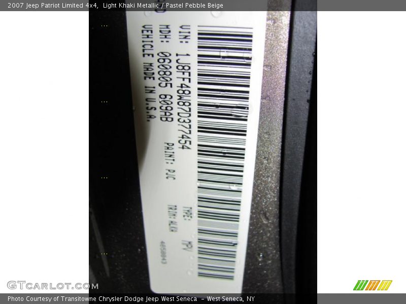 Light Khaki Metallic / Pastel Pebble Beige 2007 Jeep Patriot Limited 4x4