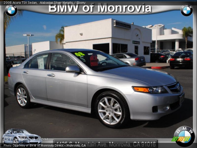 Alabaster Silver Metallic / Ebony 2008 Acura TSX Sedan