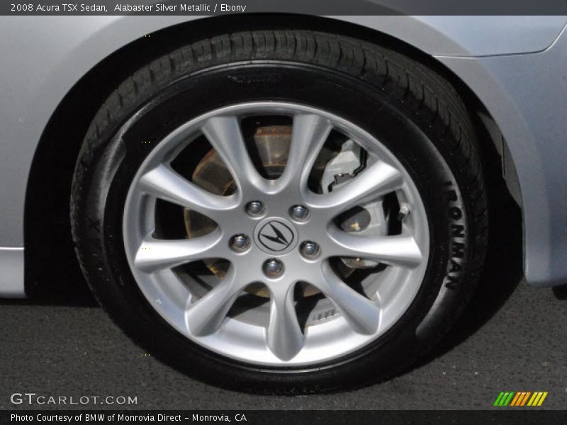 Alabaster Silver Metallic / Ebony 2008 Acura TSX Sedan