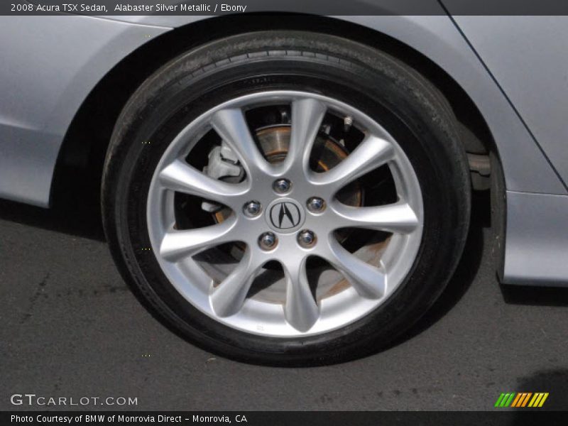 Alabaster Silver Metallic / Ebony 2008 Acura TSX Sedan