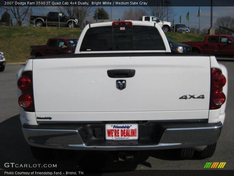 Bright White / Medium Slate Gray 2007 Dodge Ram 3500 ST Quad Cab 4x4 Dually