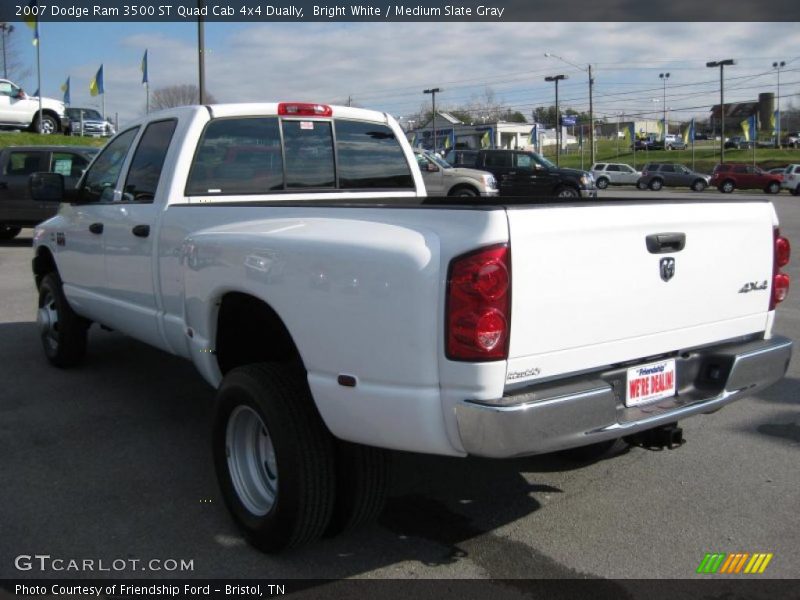 Bright White / Medium Slate Gray 2007 Dodge Ram 3500 ST Quad Cab 4x4 Dually