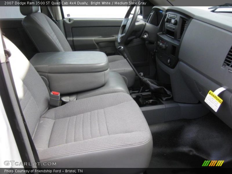 Bright White / Medium Slate Gray 2007 Dodge Ram 3500 ST Quad Cab 4x4 Dually