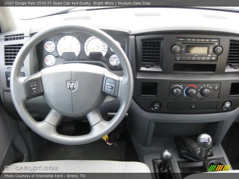 Bright White / Medium Slate Gray 2007 Dodge Ram 3500 ST Quad Cab 4x4 Dually