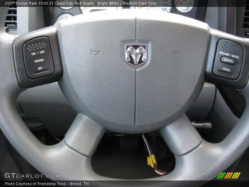 Bright White / Medium Slate Gray 2007 Dodge Ram 3500 ST Quad Cab 4x4 Dually