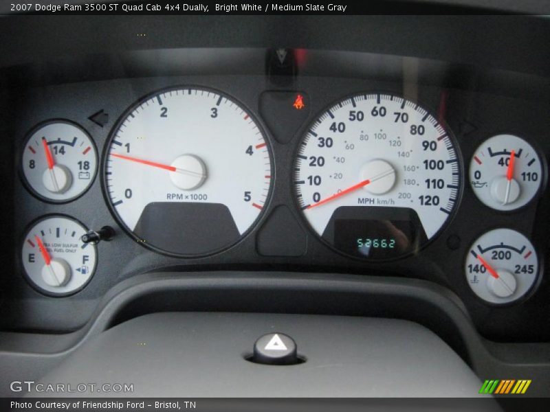 Bright White / Medium Slate Gray 2007 Dodge Ram 3500 ST Quad Cab 4x4 Dually