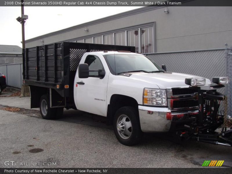 Summit White / Dark Titanium 2008 Chevrolet Silverado 3500HD Regular Cab 4x4 Chassis Dump Truck